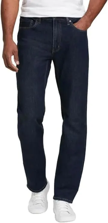 Eddie Bauer Mens Regular Fit Two-Way Stretch Jean (Dark Blue, 34W x 30L)