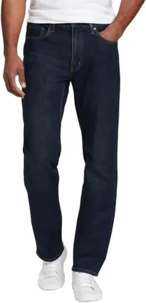 Eddie Bauer Mens Regular Fit Two-Way Stretch Jean (Dark Blue, 34W x 30L)