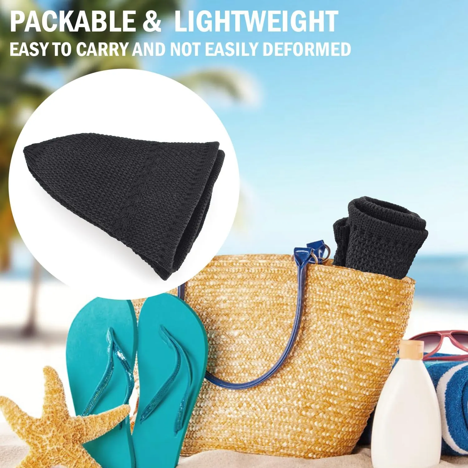 EINSKEY Women's Crochet Bucket Hat - UV Protection Lightweight Packable Faux Straw Sun Hat for Outdoor Beach Travel Hiking