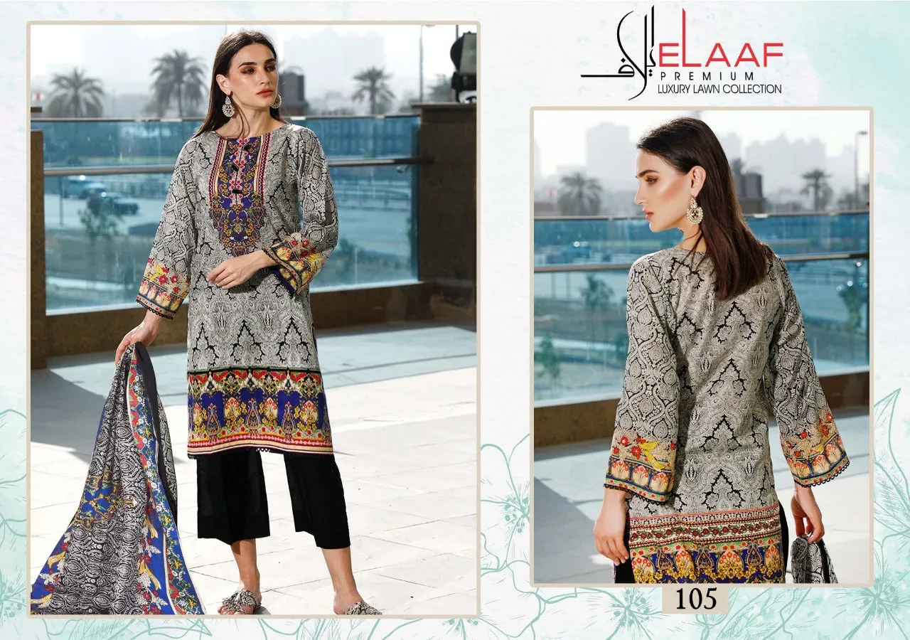 ELAAF PREMIUM COLLECTION LAUNCHES IMAN LAWN COTTON FABRIC SALWAR SUIT