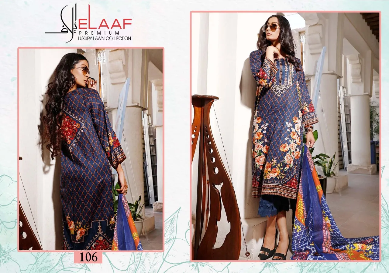 ELAAF PREMIUM COLLECTION LAUNCHES IMAN LAWN COTTON FABRIC SALWAR SUIT