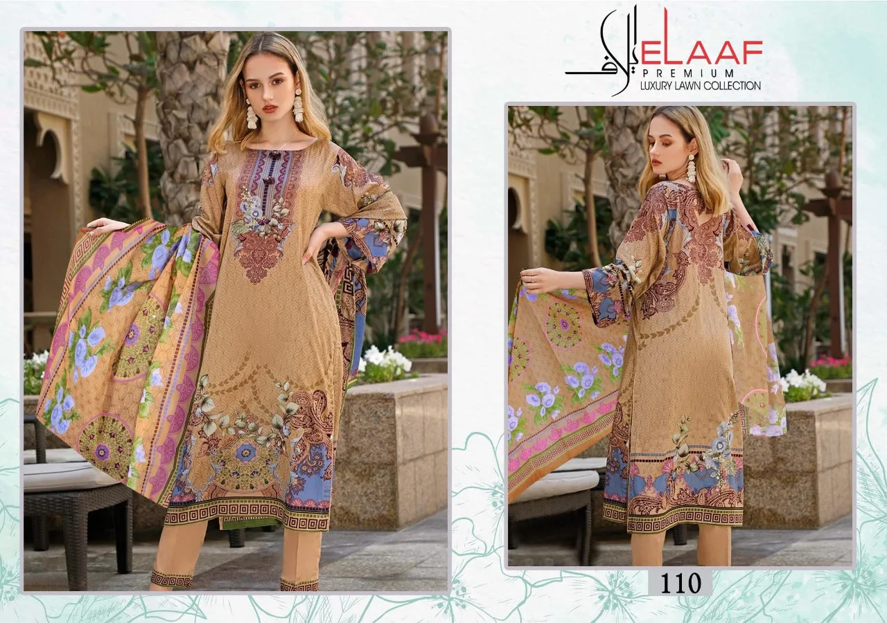 ELAAF PREMIUM COLLECTION LAUNCHES IMAN LAWN COTTON FABRIC SALWAR SUIT