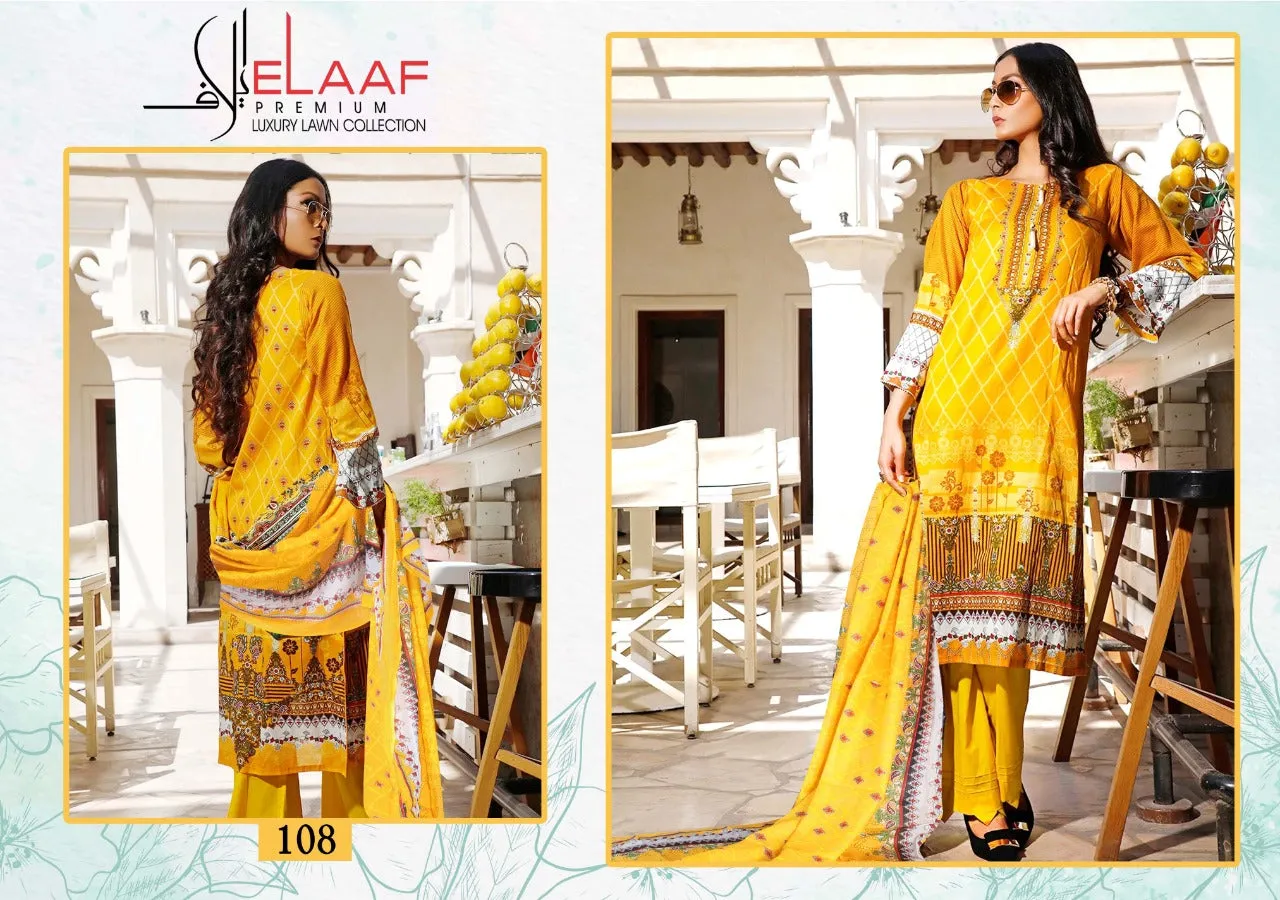 ELAAF PREMIUM COLLECTION LAUNCHES IMAN LAWN COTTON FABRIC SALWAR SUIT