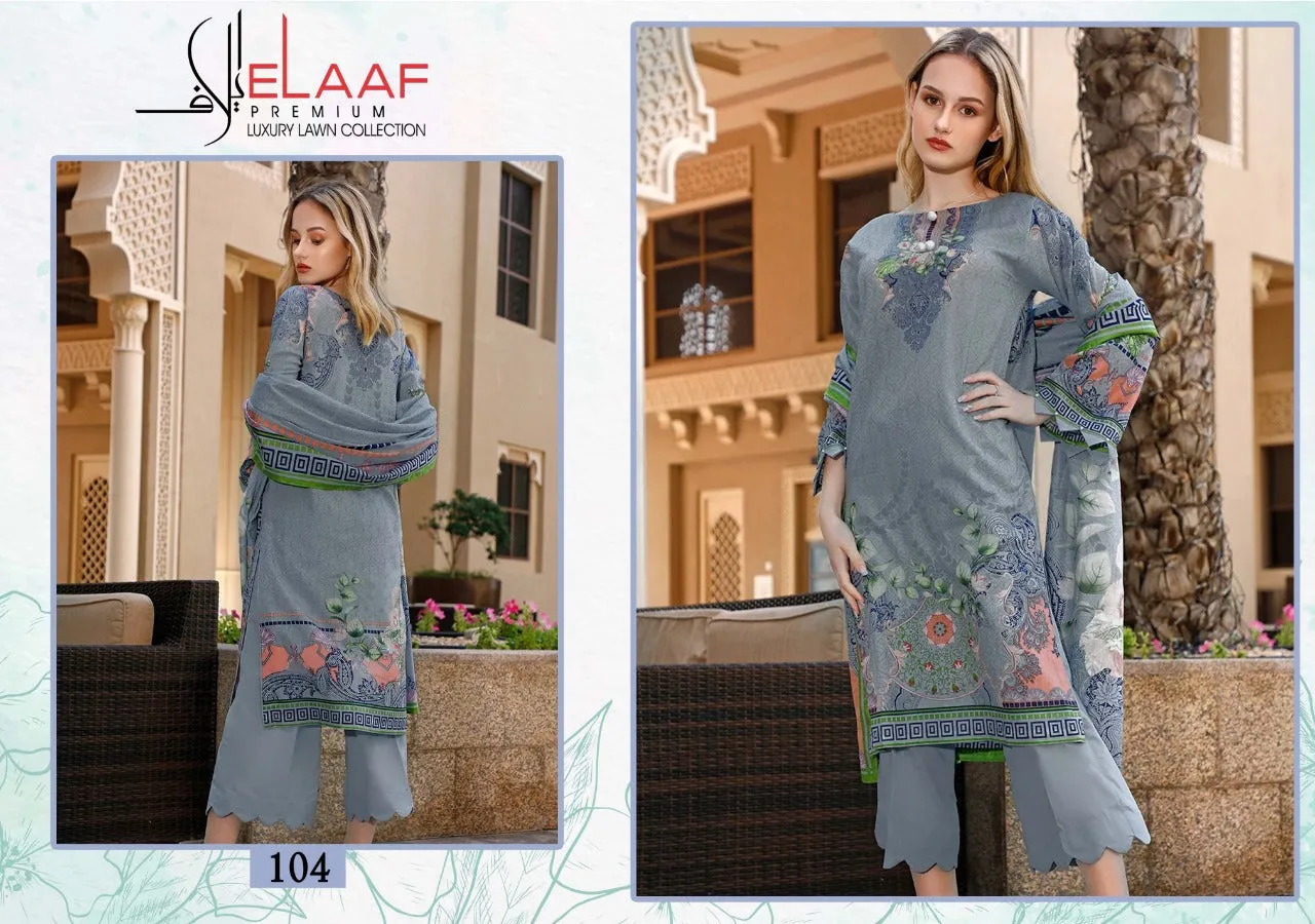 ELAAF PREMIUM COLLECTION LAUNCHES IMAN LAWN COTTON FABRIC SALWAR SUIT