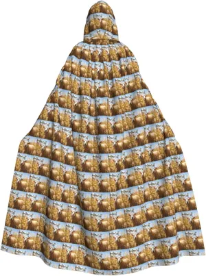 Farm animal print Hooded cape for adults, Oversized Hooded Cloak with Bow Tie, Adult party dress cape