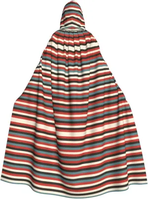 Fashion Striped print Hooded cape for adults, Oversized Hooded Cloak with Bow Tie, Adult party dress cape