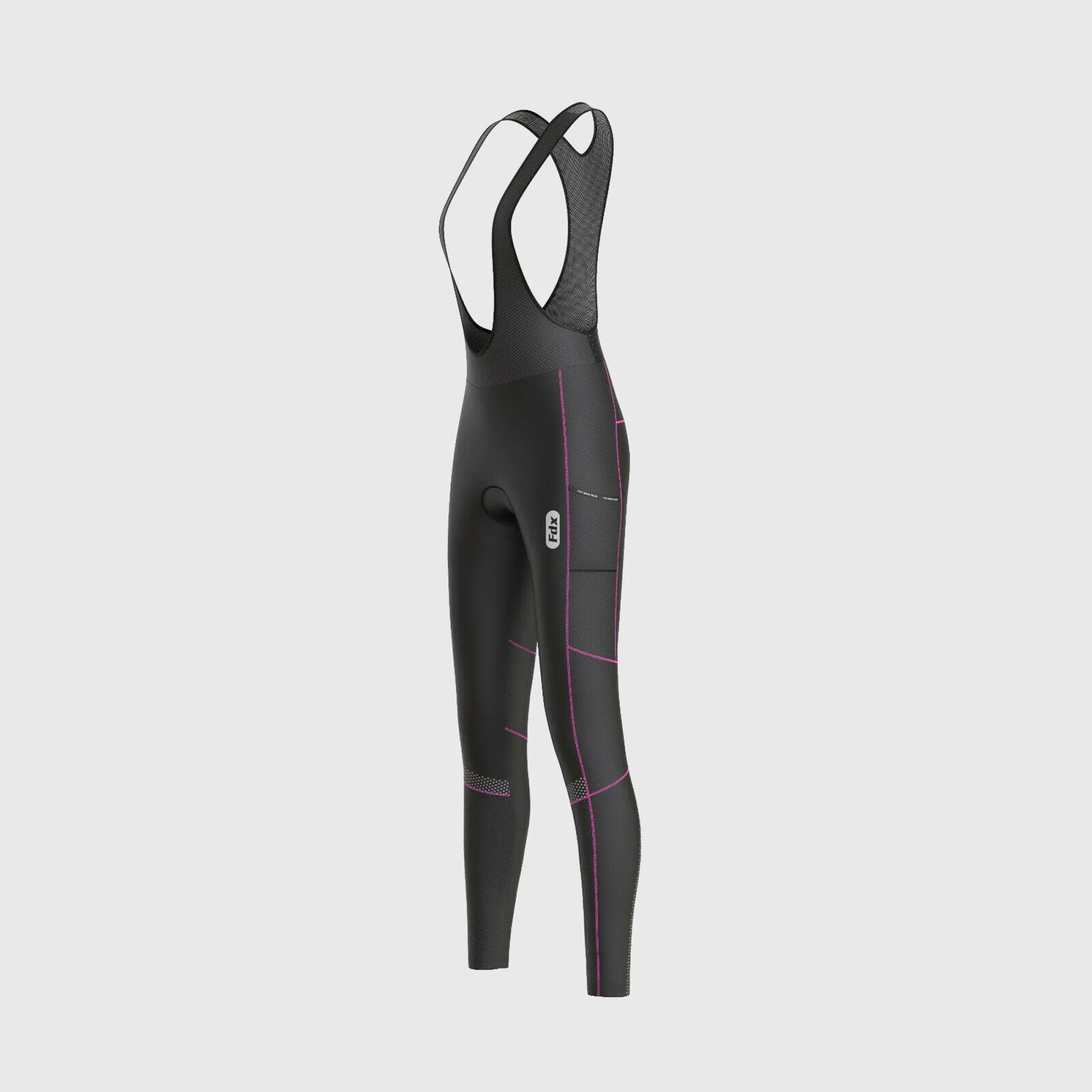 Fdx All Day Pink Women's Thermal Padded Winter Cargo Bib Tights