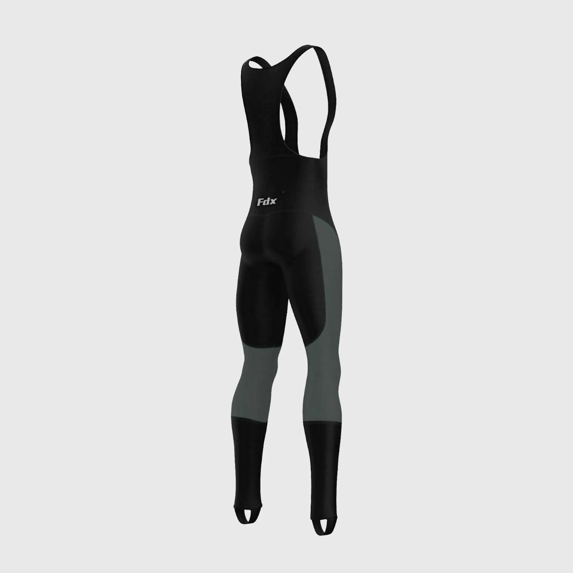 Fdx Cyclox Men's Grey Thermal Padded Cycling Bib Tights