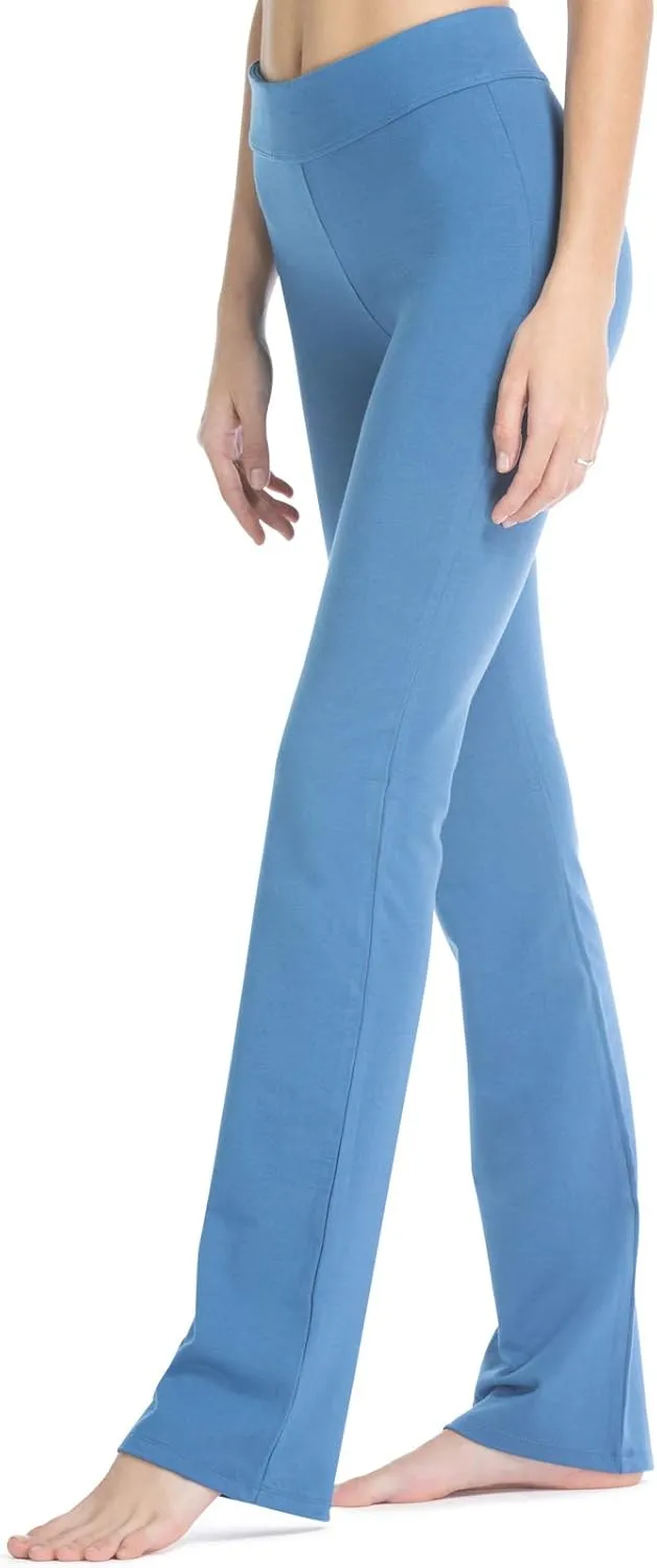 Fishers Finery Women's Organic Cotton Blend Bootcut Yoga Pant; Athletic Casual Pant