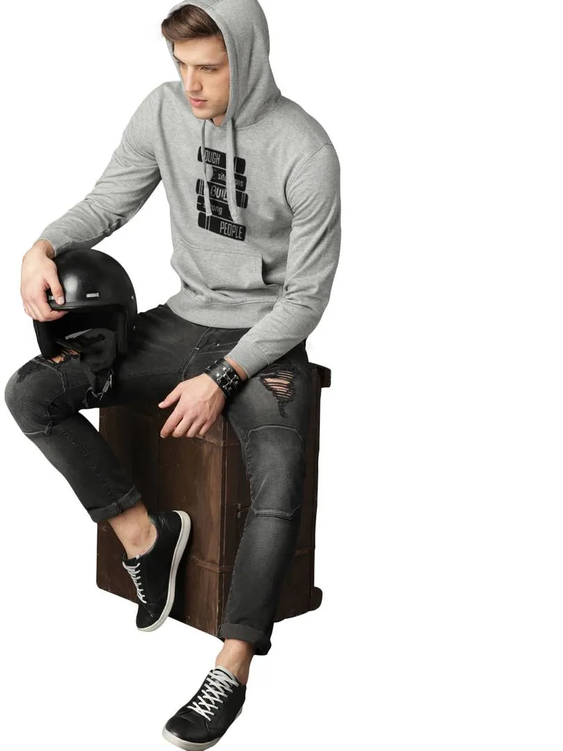 Full Sleeve BUILD Print Hooded Sweatshirt For Mens