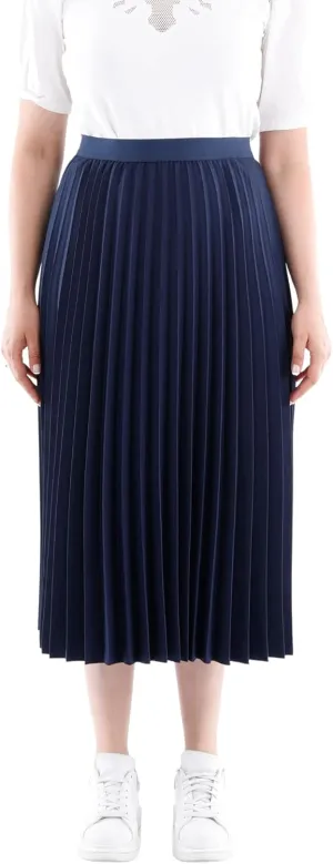 G-Line Women?s Midi Pleated Plise Skirt, High Elastic Waist Casual Oversized Accordion Skirts for Women Rainbow Color Options