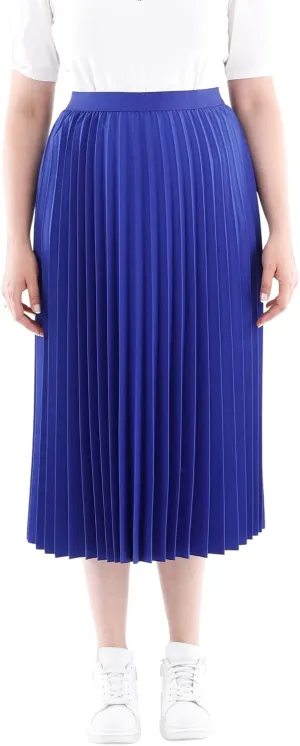 G-Line Women?s Midi Pleated Plise Skirt, High Elastic Waist Casual Oversized Accordion Skirts for Women Rainbow Color Options