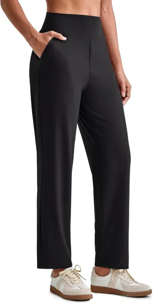 G4Free ShiftReady Womens Ankle Dress Yoga Pants with Pockets Stretchy Crop Business Casual Work Trousers Petite/Regular/Tall
