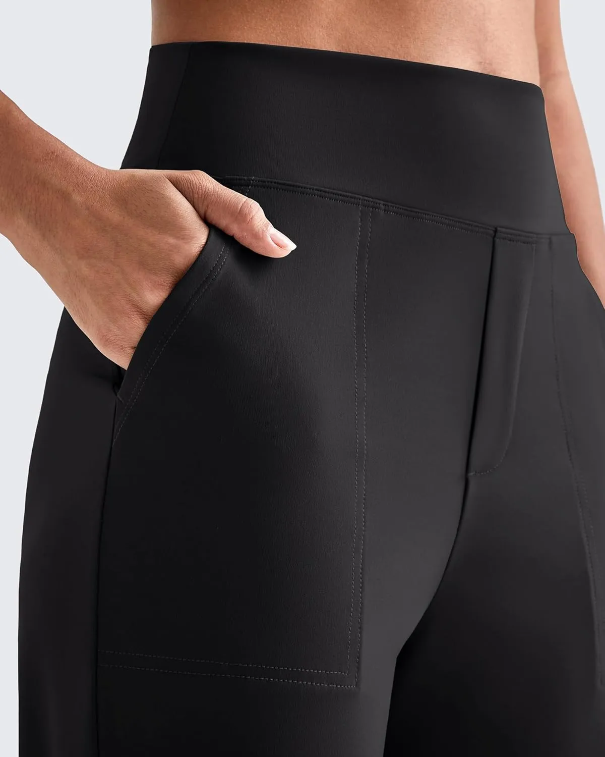 G4Free ShiftReady Womens Ankle Dress Yoga Pants with Pockets Stretchy Crop Business Casual Work Trousers Petite/Regular/Tall