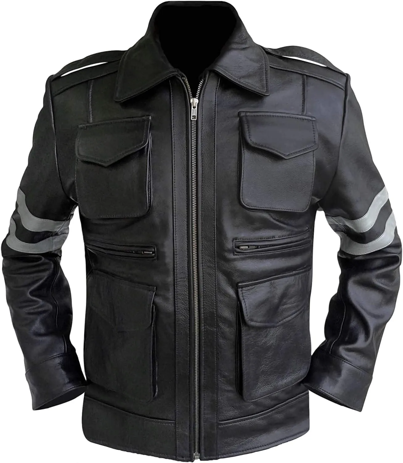 Gamer Classic Six Pockets Leather Jacket - R.E Edition