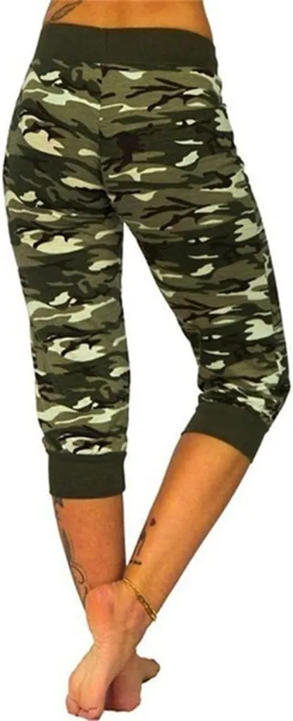 generic Women's Capri Yoga Pants High Waist Leggings for Women 2024 Workout Sweatpants Running Joggers Drawstring Lounge