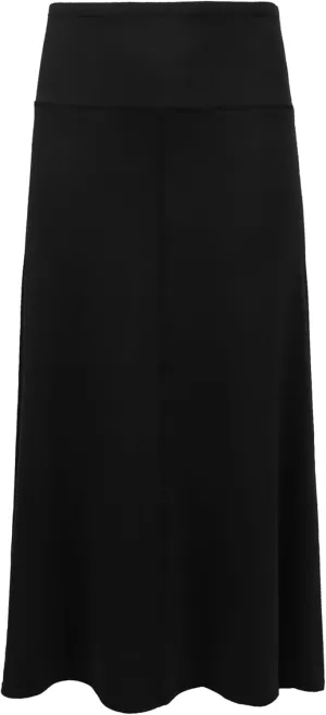 Girls S-XL Reverse Stitch Stretch Long Knit Ankle Length Skirt