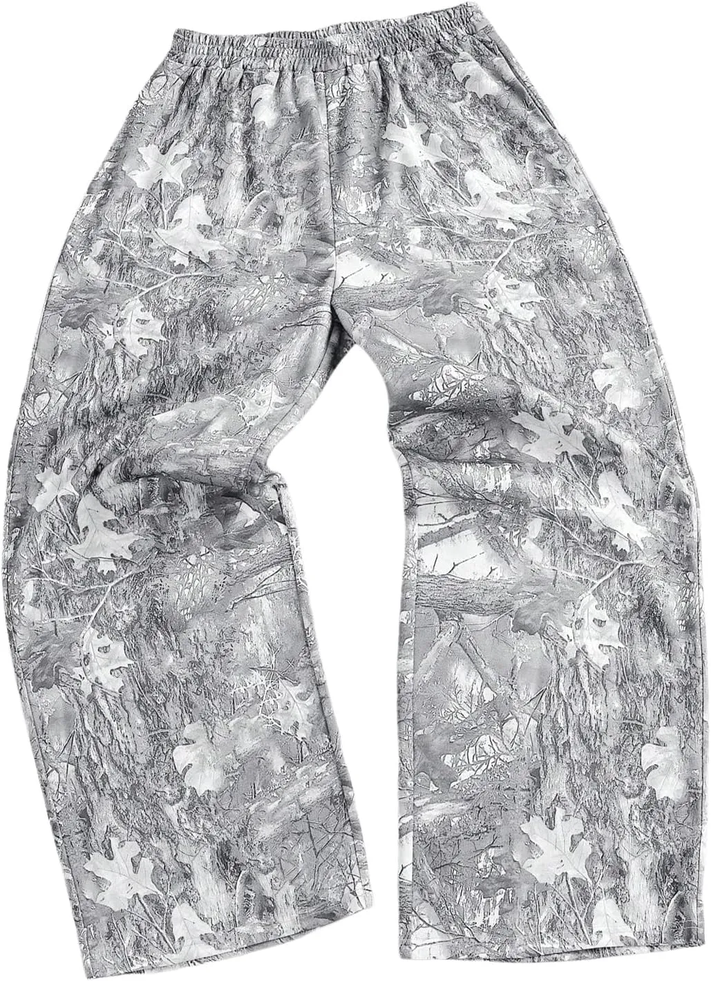 GORGLITTER Men's Camo Pants Y2K Wide Leg Baggy Elastic Waist Stacked Pants Streetwear