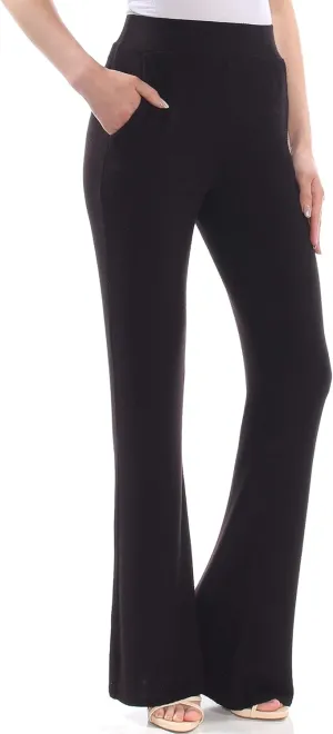 GUESS Womens Opal High-Waist Wide Calf Pants Black XS