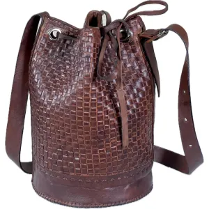 Hand sewn leather bucket bag-M11 (Off White)