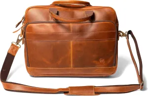 Handmade Full Grain Leather Messenger Bag with Strap |Laptop Bag, Briefcase & Messenger Satchel Bag by Northridge Leather (Tan)