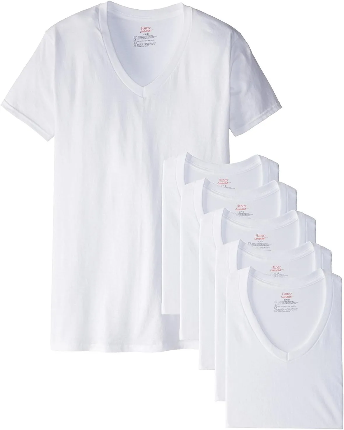 Hanes Men Classic V-Neck White6Pack XX-Large