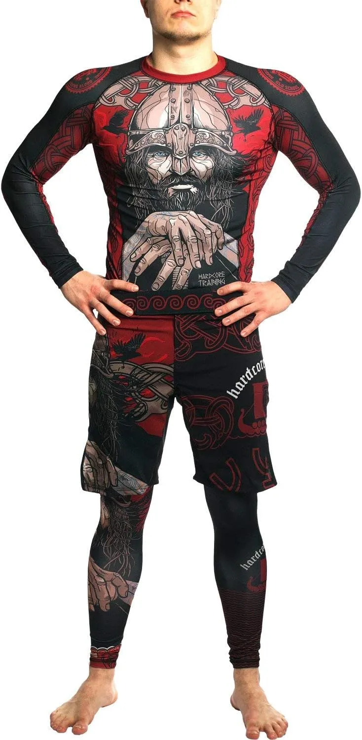 Hardcore Training Men's Compression Pants Workout Tights Leggings Base Layer Boxing Running Muay Thai MMA No Gi BJJ