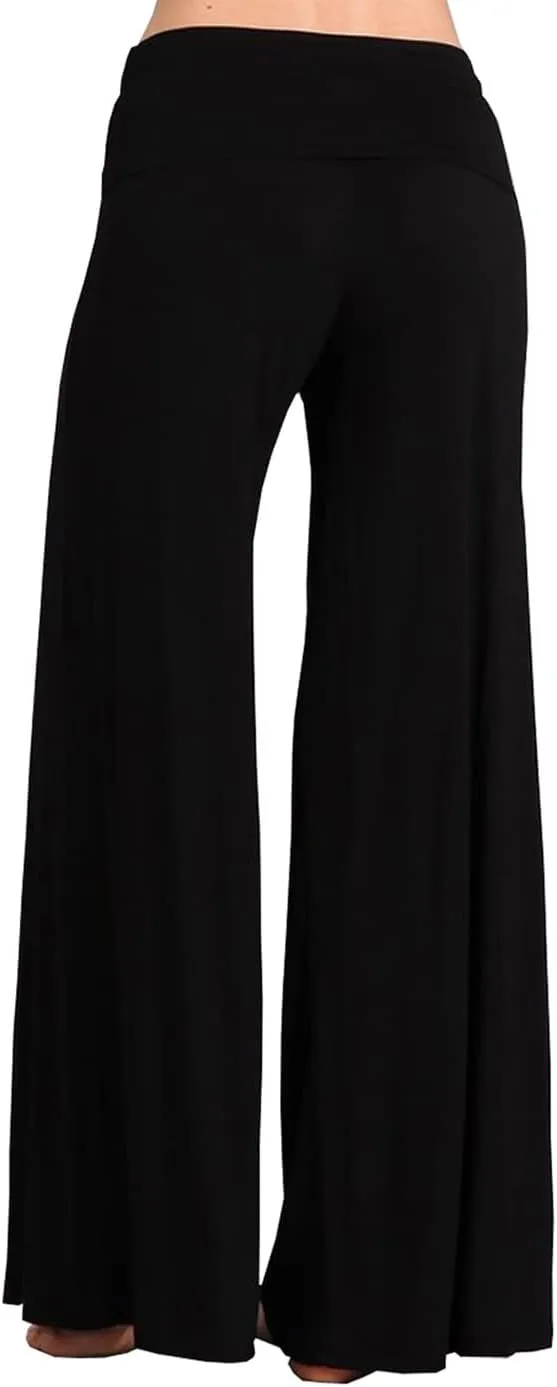 HEYHUN Womens Casual Tie Dye Solid Wide Leg Bottom Boho Hippie Lounge Palazzo Pants S-3XL