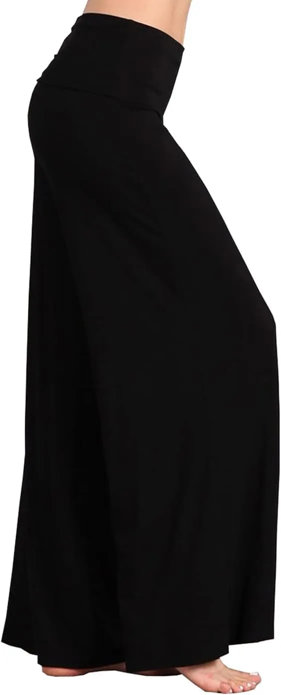 HEYHUN Womens Casual Tie Dye Solid Wide Leg Bottom Boho Hippie Lounge Palazzo Pants S-3XL