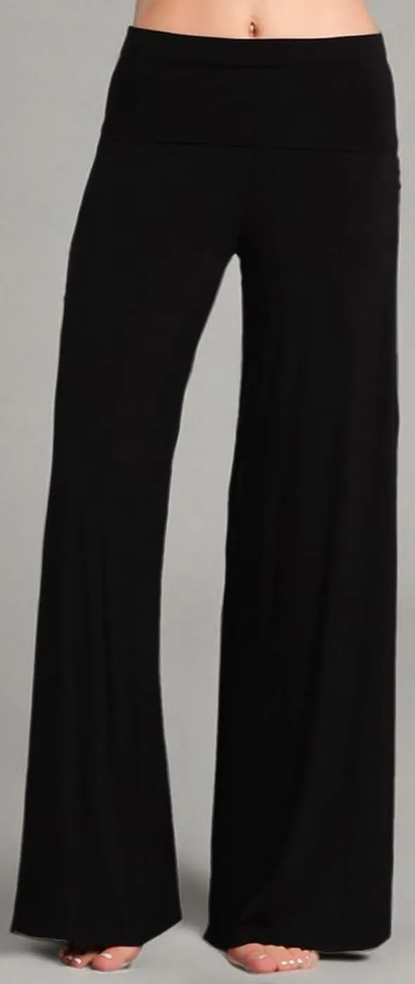 HEYHUN Womens Casual Tie Dye Solid Wide Leg Bottom Boho Hippie Lounge Palazzo Pants S-3XL
