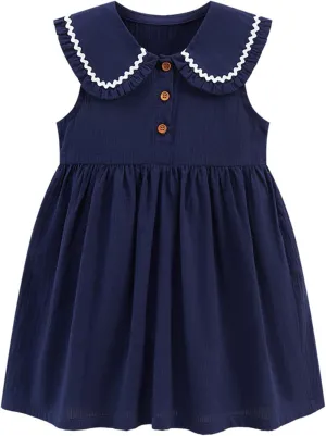 HILEELANG Toddler Girl Short Sleeve Dress Cotton Casual Spring Summer Easter Applique Playwear Dresse Size 2-8 Yeras