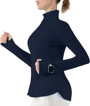 Hiverlay Women's Quick Dry Shirts Long Sleeve for Running Hiking Workout UPF50  Lightweight Pullover Top with Pocket