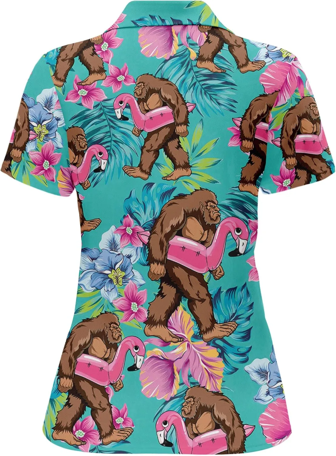 HIVICHI Funny Golf Shirts for Women Cute Crazy Print Short Sleeve Moisture Wicking Womens Polo Shirt