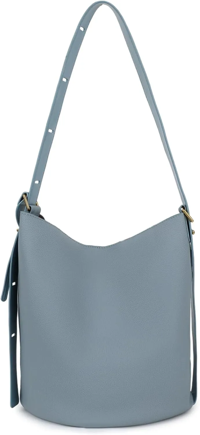 Hobo Shoulder Bag, Faux Leather Bucket Style