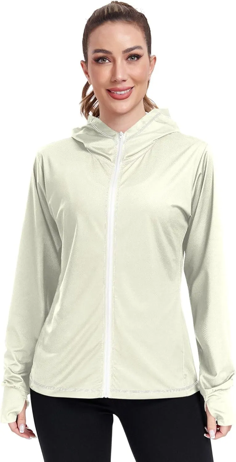 Hoodies For Women Trendy Quick Dry Womens Running Shirts UPF 50  Protection Comfort Sweatshirt Zip Up Jacket for Hiking Multicolor