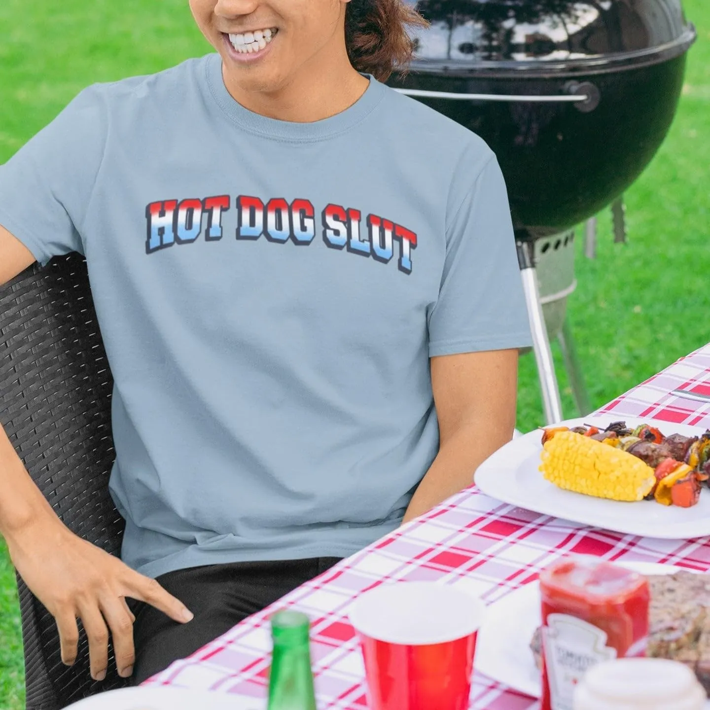 Hot Dog Slut T Shirt Trendy Novelty Short Sleeve Tee T Shirt for Men & Women, Soft Material