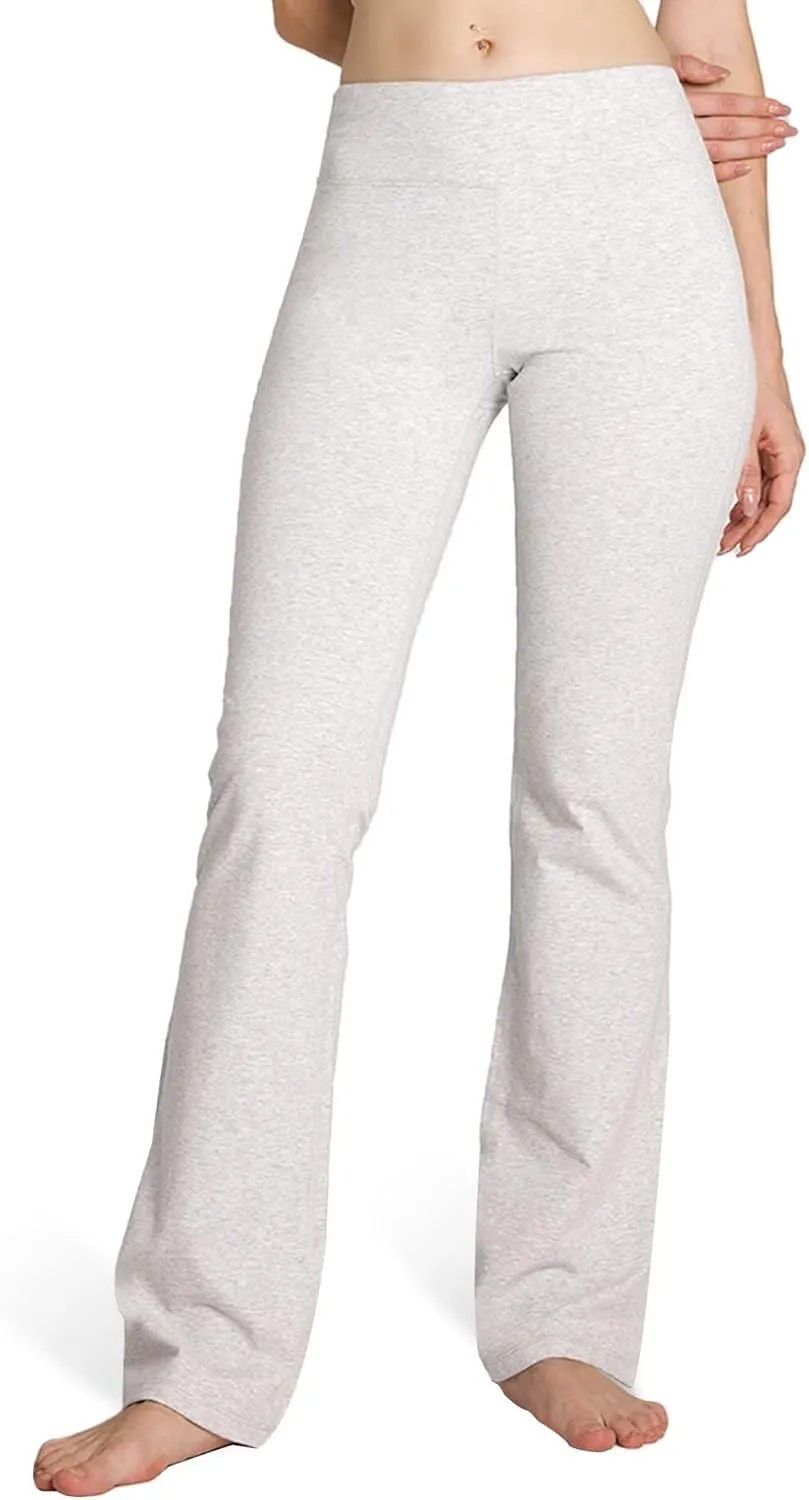Houmous S-XXXL 29''31''33''35'' Inseam Women's Cotton Bootcut Pants Inner Pocket