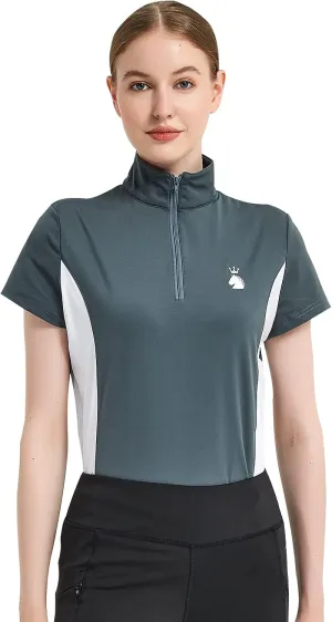 HR Farm Women's Quick Dry Short Sleeve Rider Sport Sun Shirt