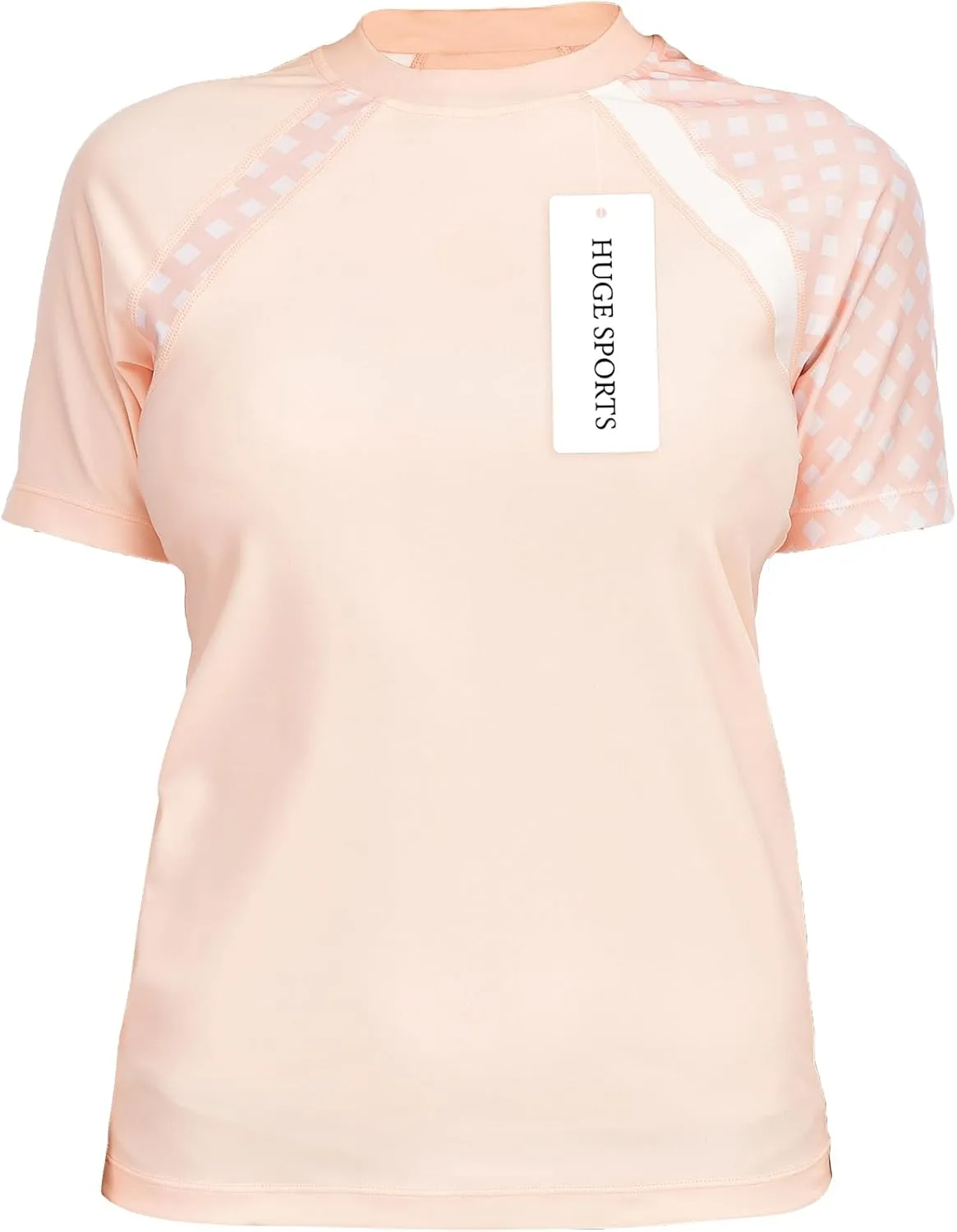 HUGE SPORTS Women's Rash Guard Short Sleeve Sun Protection UPF 50  Swimwear Shirts Quick Dry Swimsuit Top