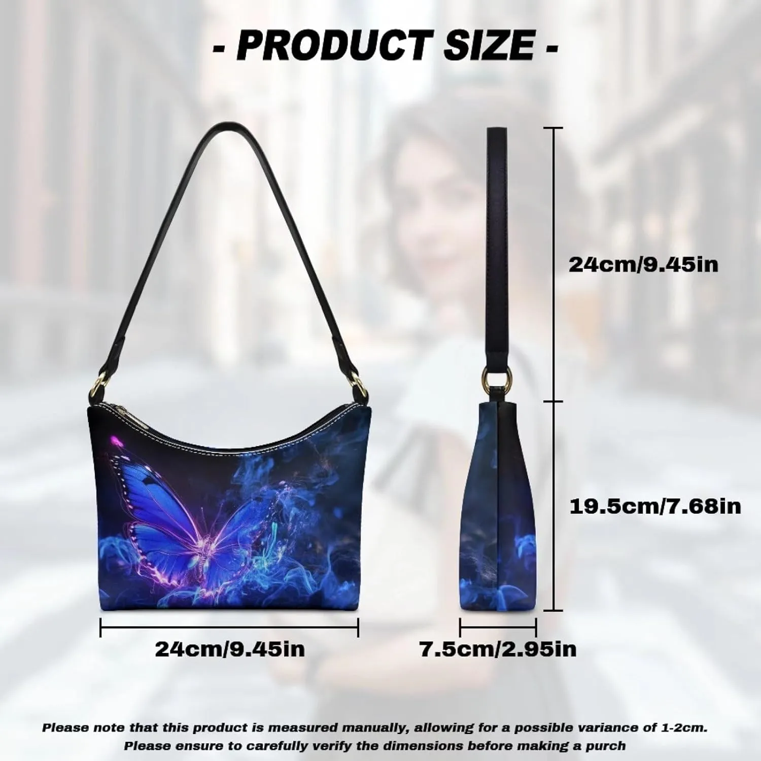 HUGS IDEA Shoulder Bag for Women Small Clutch Purse Mini Handbags PU Leather Underarm Bag