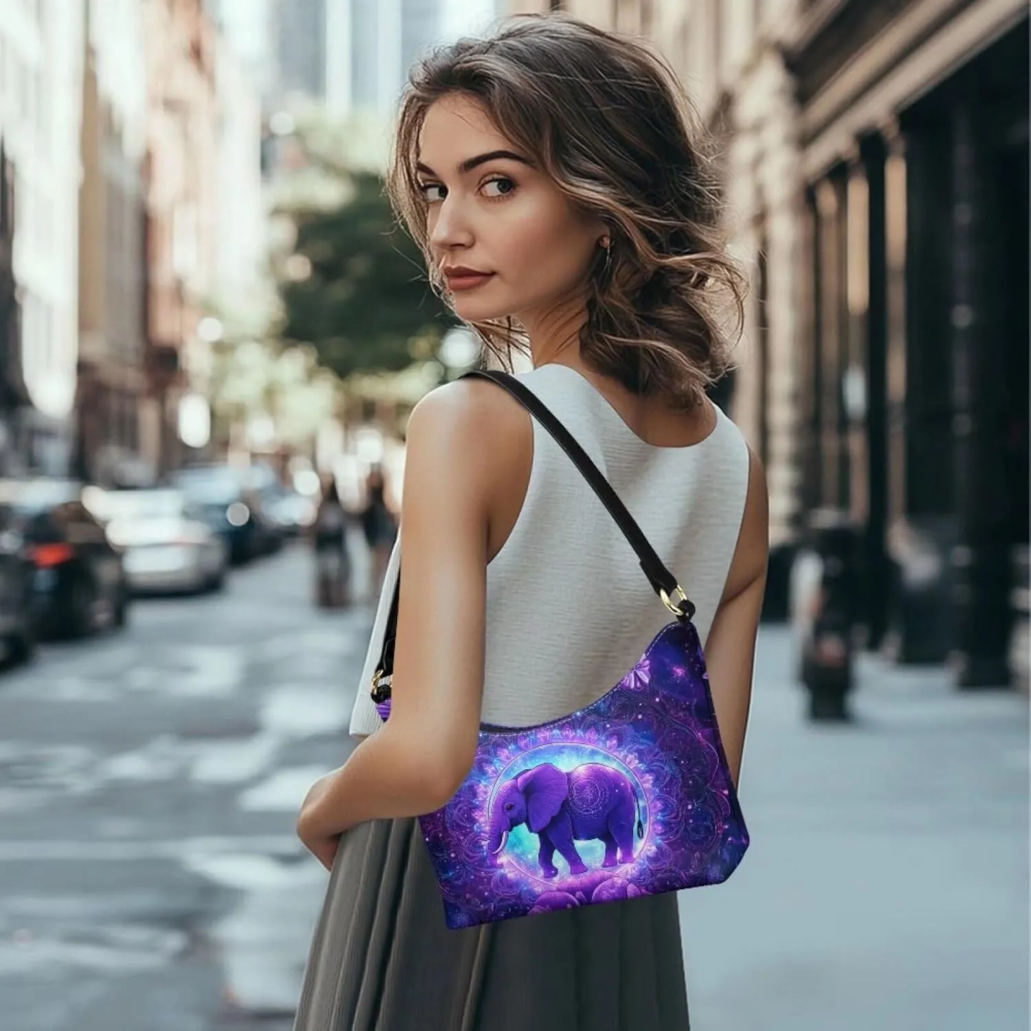 HUGS IDEA Shoulder Bag for Women Small Clutch Purse Mini Handbags PU Leather Underarm Bag
