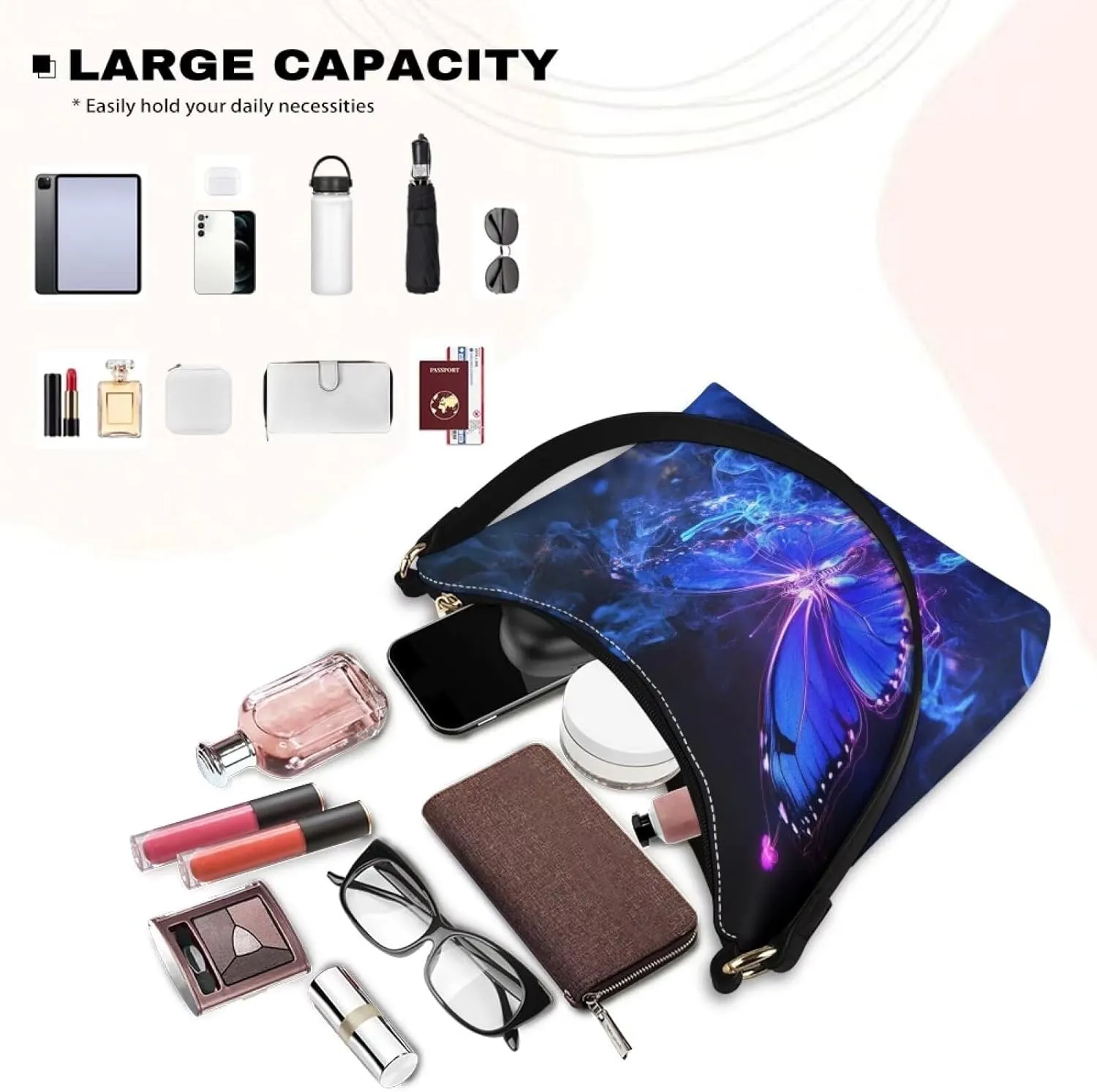 HUGS IDEA Shoulder Bag for Women Small Clutch Purse Mini Handbags PU Leather Underarm Bag