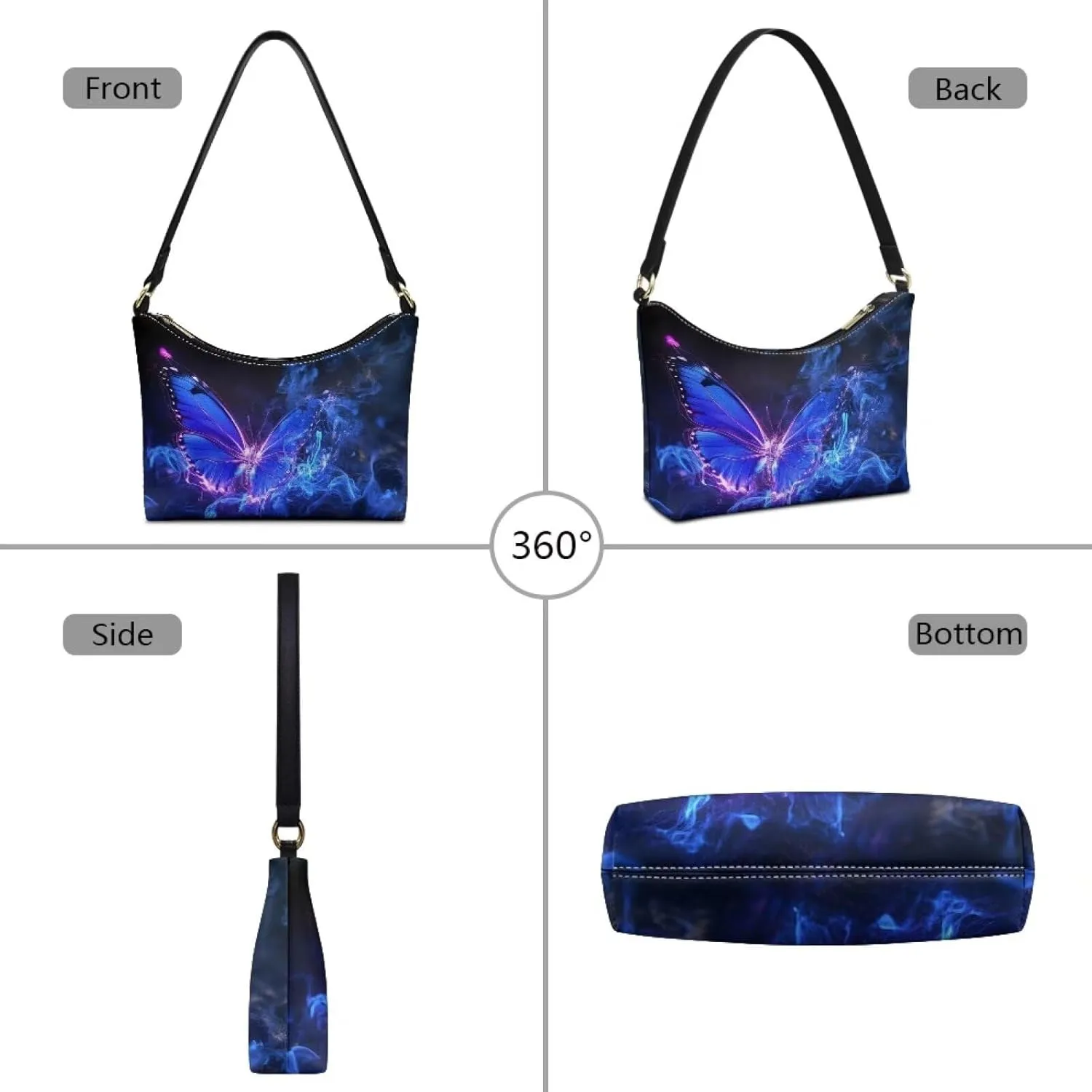 HUGS IDEA Shoulder Bag for Women Small Clutch Purse Mini Handbags PU Leather Underarm Bag