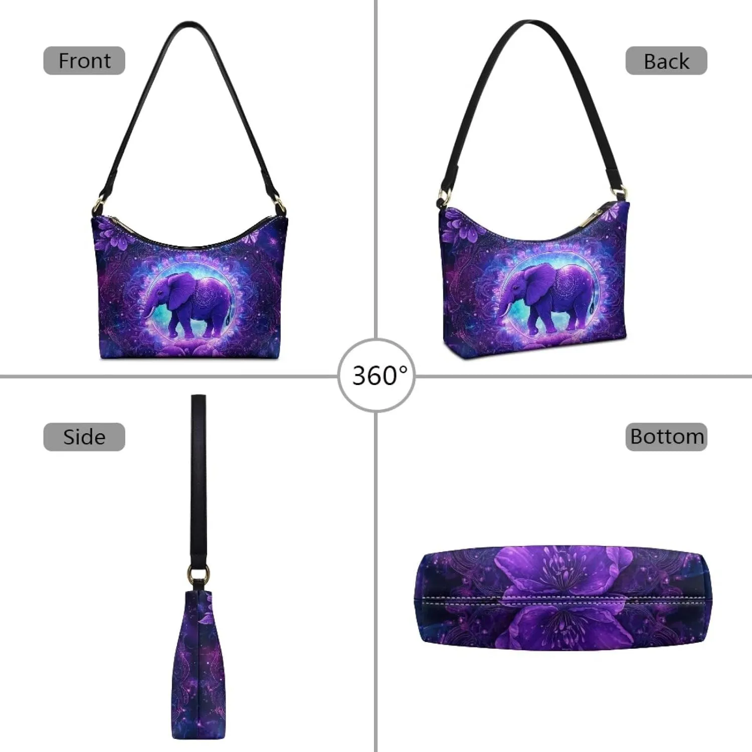 HUGS IDEA Shoulder Bag for Women Small Clutch Purse Mini Handbags PU Leather Underarm Bag