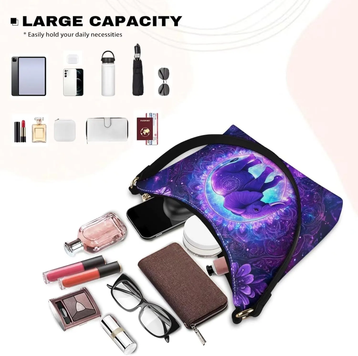 HUGS IDEA Shoulder Bag for Women Small Clutch Purse Mini Handbags PU Leather Underarm Bag