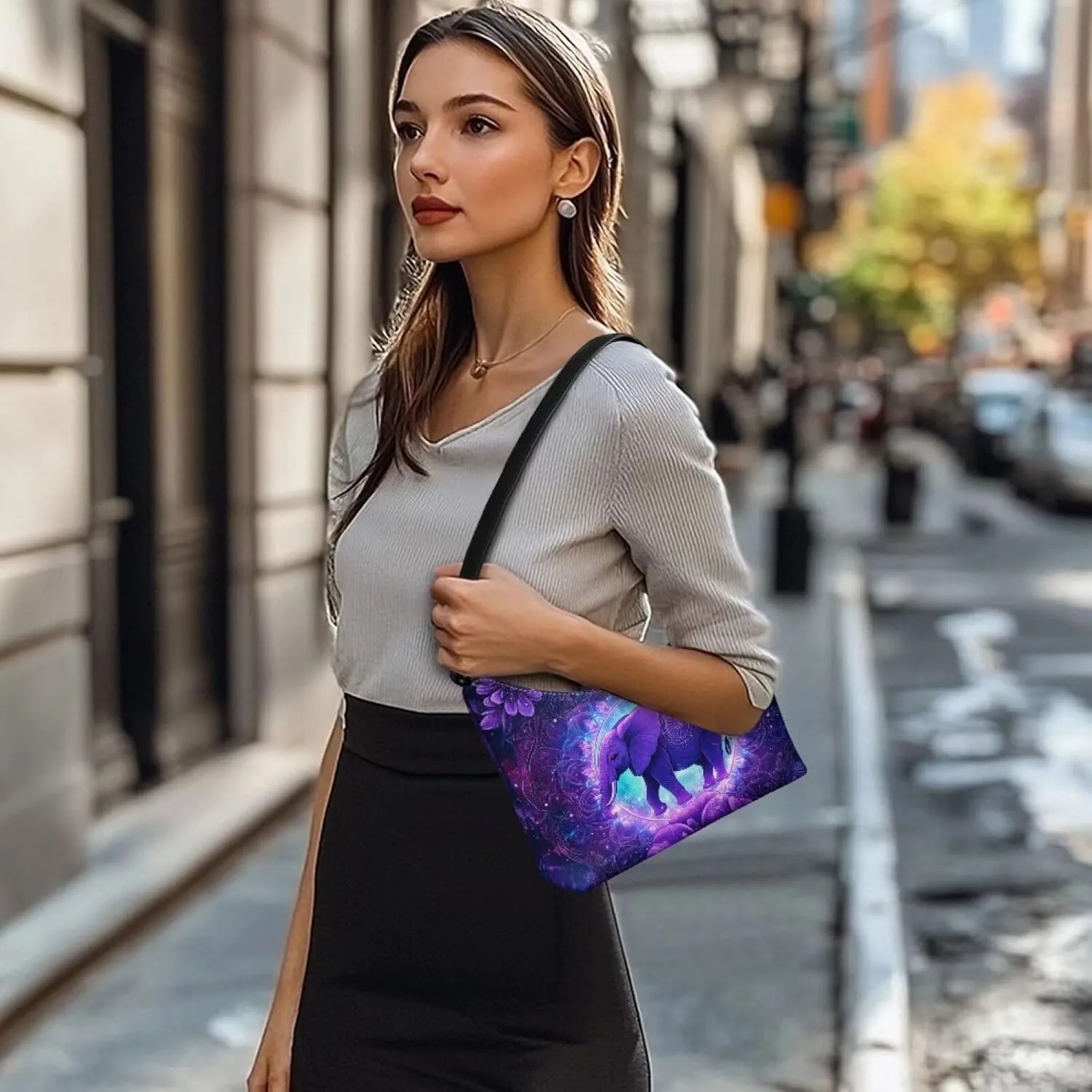 HUGS IDEA Shoulder Bag for Women Small Clutch Purse Mini Handbags PU Leather Underarm Bag
