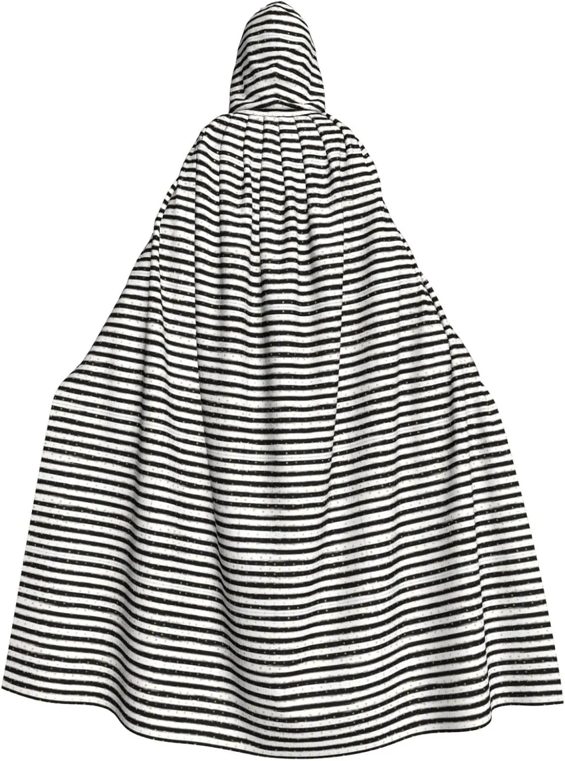 Ink and Gold Dot Stripes print Hooded cape for adults, Oversized Hooded Cloak with Bow Tie, Adult party dress cape