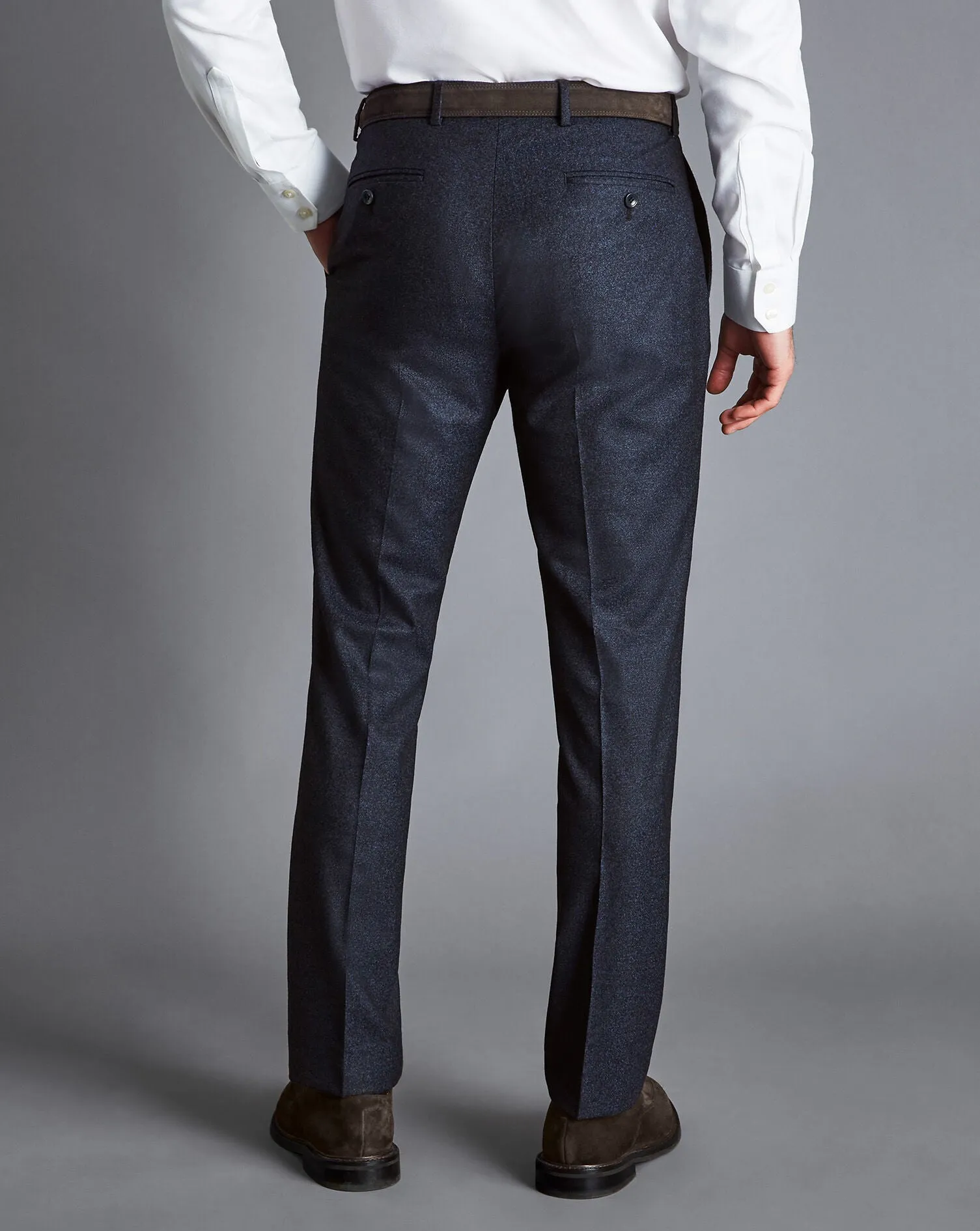 Ink Blue Italian Flannel Slim Fit Suit Trouser