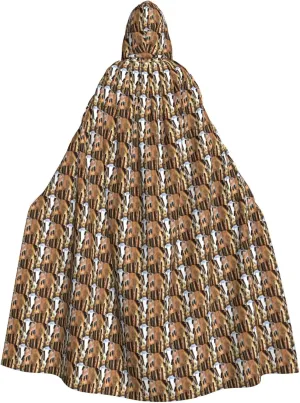 Italy Tuscan print Hooded cape for adults, Oversized Hooded Cloak with Bow Tie, Adult party dress cape