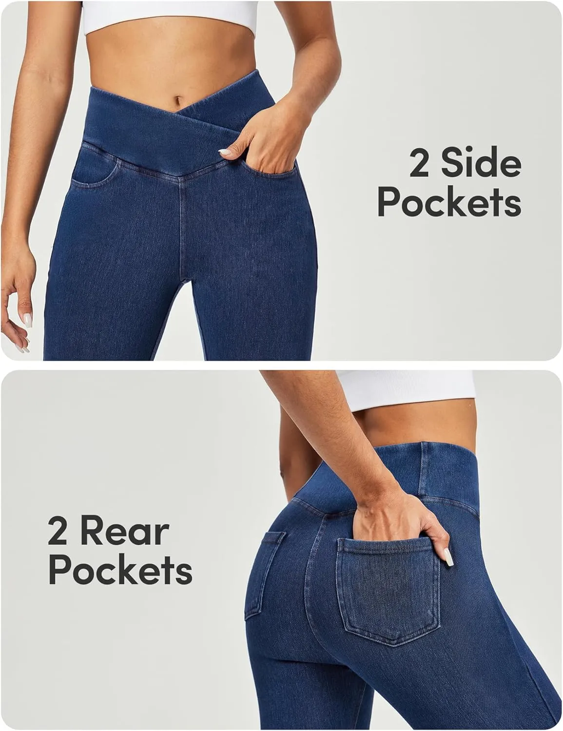 IUGA Stretchy High Waisted Jeans for Women Jeggings Tummy Control Skinny Jeans Work Pants with Pockets